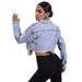 Women’s Clothing Casual loose ripped long sleeved short denim jacket_ecoleips.com