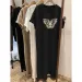 Summer Short Sleeved Dress Women's Korean Ins Butterfly Print Oversized Loose Round Neck DressFashionable Loose Maternity Dress_ecoleips.com