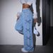 Y2K High-Waisted Bowknot Jeans – American Retro Washed Denim Pants (XS-XL, Light/Dark Blue)_ecoleips.com