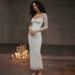 Women's Clothing Spring And Summer Long Sleeved Suspender Dress Sexy Backless Tight Slit Long Skirt_ecoleips.com