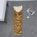 Lacema Spirit Snake Fable Exotic Mythical Style Golden Jacquard Fish Bone Splicing Design Strap Hoodie_ecoleips.com