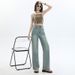 Black And Gray High-waisted Wide-leg Jeans For Women, 2026 Spring-summer New Style, Versatile, Loose, Drapey_ecoleips.com