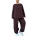 Women's Clothing Hot Selling Cross Border Autumn/Winter Women's Fashion Casual Solid Color Round Neck Long Sleeve Fashion Sports Suit Versatile_ecoleips.com