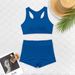 Women’s Ribbed Bandeau Bikini Set – High-Cut Swim Bottom & Strapless Sports Top (S-XL, Royal Blue, Quick-Dry Polyester)_ecoleips.com