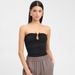 Y24TP415 European And American Women's Clothing Autumn Solid Color Strapless Backless Ruched Agate T-shirt Top_ecoleips.com