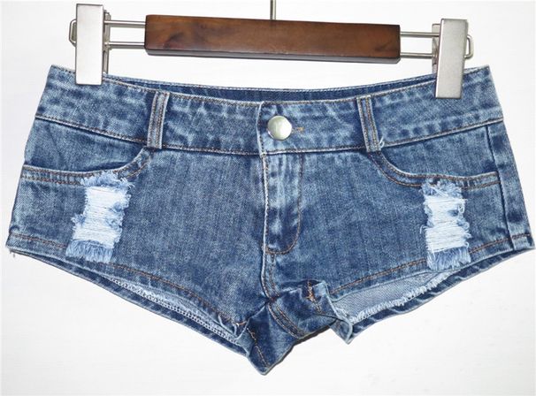 2025s Sexy Ultra-Low Waist Denim Shorts Bodycon Slimming Elastic Cotton Ultra-Short Hot Nightclub Pole Dance Pants_ecoleips.com