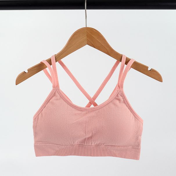 girl Summer New Yoga Sports Professional Backless Breathable Push-Up Thin Strap Elastic Shockproof Women's Bra_ecoleips.com