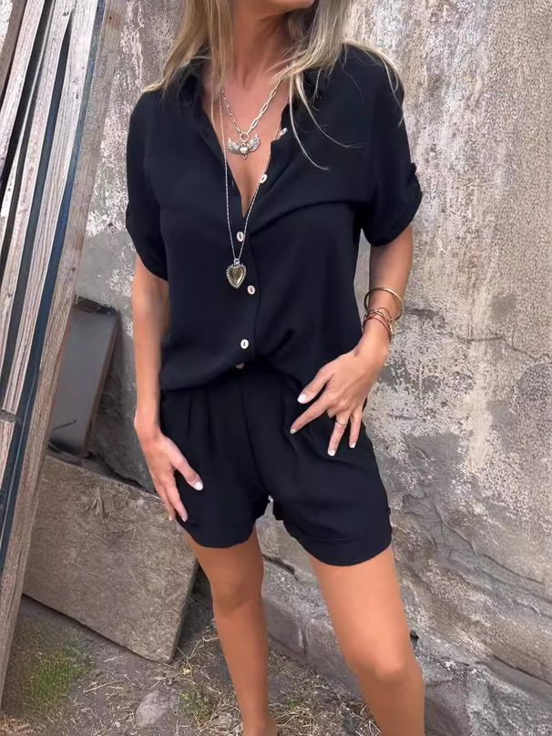 Women's Clothing Spring And Summer New Cotton And Linen Short Sleeved Shorts Casual Suits For Women_ecoleips.com