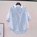 Women's Clothing Summer New Style Lapel Loose Slim Lazy Style_ecoleips.com