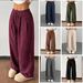 Women's Clothing Women's Corduroy Wide Leg Pants Loose Fit Slimming Flowy Casual Style Autumn For Formal & Casual For Women_ecoleips.com