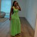 Women's Halter Neck Backless Dress Double Layer Splicing Slim Fit Double Side Fashion Autumn New European American Style_ecoleips.com
