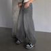 Cross-border Foreign Trade European And American Washed Gray Wide-leg Extra-long Floor-length Ripped Loose Casual Jeans_ecoleips.com