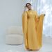 Modest Abaya Dress Oversized V-Neck Maxi Dress With Inner Tie – Flowy Polyester, Modest & Boho (20 Colors, 1-2 Size)_ecoleips.com