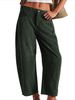 K New Women's High Waisted Casual Pants Solid Color Loose Straight Leg Pants_ecoleips.com