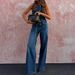 Women's Clothing Sleeveless Vest Fashion Wide Leg Denim Suit_ecoleips.com