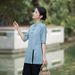 Artistic Style Beauty Salon Beautician Health Center Chinese Tea Dress Women Two-Piece Set Summer_ecoleips.com
