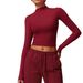 Women’s Clothing Quick Drying Fitness Sports Long Sleeved Tops High Collar Tight Outer Wear All Match Long Sleeved Yoga Clothes_ecoleips.com