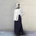 Modest Evening Dress Middle Eastern Traditional Abaya Long Sleeved Shirt And Skirt Set Solid Color Pure Cotton Elegant Muslim Suit For Women_ecoleips.com