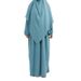 Verve Plus Size Women's New Robe Headscarf Set Spring And Autumn Sleeve Simple Loose Long Dress_ecoleips.com