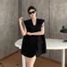 Black Women's Summer Suit Vest, High-end, Loose-fitting, Sleeveless, With Lace Inserts, Stylish And Trendy_ecoleips.com