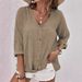 Aria Basics Aria Basics 2023 Cross-Border European And American V-Neck Pullover Short Sleeve Loose Shirt Casual Women's Top_ecoleips.com