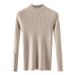 Cozy Retro Knit Sweater Women's Long Sleeve Round Neck Pullover Slim Fit Casual Top_ecoleips.com