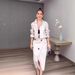 Elegant Two-Piece Women's Suit Set - Summer Casual Office Pants & Top, Pure Color Button Design, S-XXXL (White/Black/Beige/Khaki/Army Green)_ecoleips.com