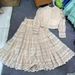 Women's Clothing Temperament Fashion Heavy Industry Splicing Lace Long Skirt Set_ecoleips.com