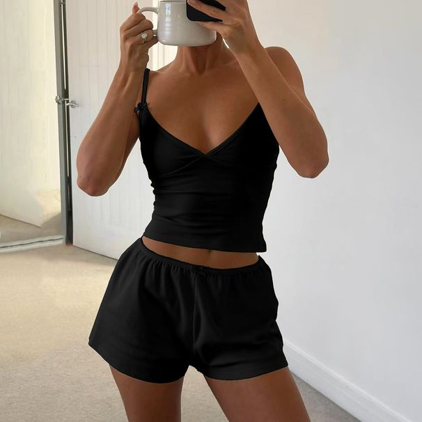 DiYun European American Sports Yoga Style Camisole And Shorts Women's Two-Piece Set 2025 Summer_ecoleips.com