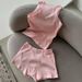 Verve 2025 Summer Women's Casual Printed Ruffle Short Sleeve Round Neck Vest Shorts Homewear Set_ecoleips.com
