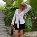 Elegant Sexy Girl Twisted Butterfly Long Sleeve V-Neck Top Knitted Stretch Solid Color Pullover European American Style Women's Clothing_ecoleips.com