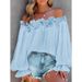 Early Spring Bestseller: Elegant Casual Lace One-Shoulder Long-Sleeved Shirt For Women_ecoleips.com