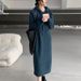 Korean-Style Mid-Length Hooded Knit Dress For Women, Perfect For Autumn/Winter. Loose Fit With Slimming Effect, Paired W_ecoleips.com