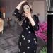 Women's Clothing Loose Breathable Casual Round Neck Flower Print Skirt Suit_ecoleips.com