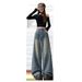 LiLi Apparel Women's Fleece-Lined Starry Galaxy Rhinestone Wide-Leg Jeans 2026 Winter High-Waisted High-End Floor-Length_ecoleips.com