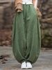 Suitable For All Seasons Draped Lantern For Women Spring Summer Carrot Casual Loose Cotton Linen Wide Leg High Waist Harem Pants_ecoleips.com