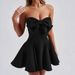 Women’s Clothing Autumn And Winter New Products Tube Top Bow Short Skirt Sweet Style Women's Clothing Solid Color Dress_ecoleips.com