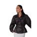 Women's Edgy Biker Jacket – Heavyweight Belted Faux Leather Coat For Streetwear & Night Out (Black/Dark Brown)_ecoleips.com