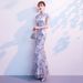 Elegant Chinese Qipao Dress Modern Long Cheongsam Retro Floral Print Women's Fashion Dress_ecoleips.com
