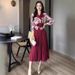 Women's Clothing Plus Size Elegant Fashionable Slimming Dress For Women Spring New Style Suit Collar Pleated_ecoleips.com