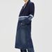 Women's Clothing Women's European American Style Patchwork Denim Trench Coat Niche Wool Color Block Mid-Length Winter Design_ecoleips.com
