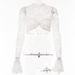Aria Basics Aria Basics European And American Cross-Border Autumn New Sexy Hot Girl Hook Pattern See-Through Women's T-Shirt Fashion Slim Fit_ecoleips.com
