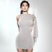 European And American Style Women's Summer Dress Solid Color Tassel Detail Sleeveless Asymmetrical Bodycon 2025 New Fashion_ecoleips.com
