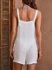 Swimming Holiday Summer Beach Solid Color Square Neck Sleeveless Blouse, Shorts, Swimsuit With Pockets_ecoleips.com