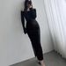 AC617 European American High-waisted Sexy Bodycon Midi Skirt With Slit, Slim Fit, Elegant And Versatile Style_ecoleips.com