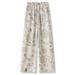 ZJYT High Street Fashion Casual Pants And Trousers For Woman 2026 New Print High Waist Wide Leg Pants Female Bottoms Loose_ecoleips.com