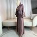 Women's Clothing Diamond Stripe Big Trumpet Sleeve Long Connecting Skirt Long Skirt Robe_ecoleips.com
