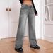 Cross-Border European And American Hot-Selling Fashion Straight-Leg Women's High-Waisted Washed Jeans_ecoleips.com