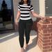 Women's Clothing American Style Fashion Set Tight-Fitting T-Shirt And Pants Short-Sleeved Casual Outfit For Ladies_ecoleips.com