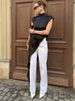 Tossy Casual Sleeveless Satin Maxi Dress Female Turtleneck Patchwork Slim Fashion Solid Commute Dress For Women Long Dress 2025_ecoleips.com